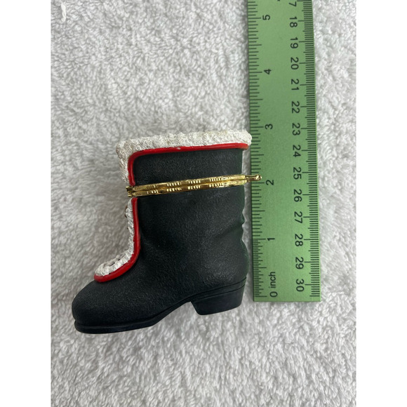 Pipka Gallery Collection #40032 Teddy Bear Santa Boot Trinket Box Christmas 3" - Picture 3 of 10